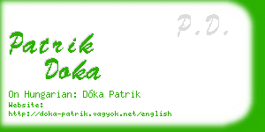 patrik doka business card
